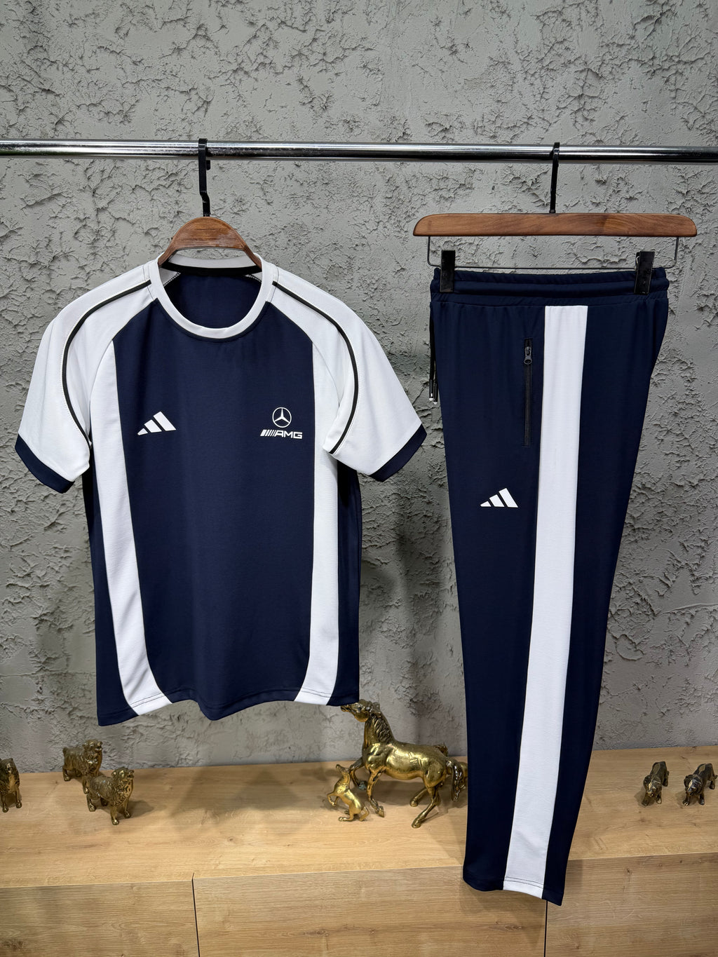 Adidas Mercedes AMG Lacivert T-shirt & Eşofman Takımı