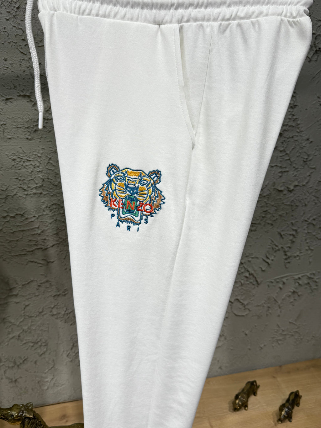 Kenzo Erkek Beyaz Kaplan Baskılı Eşofman Takımı