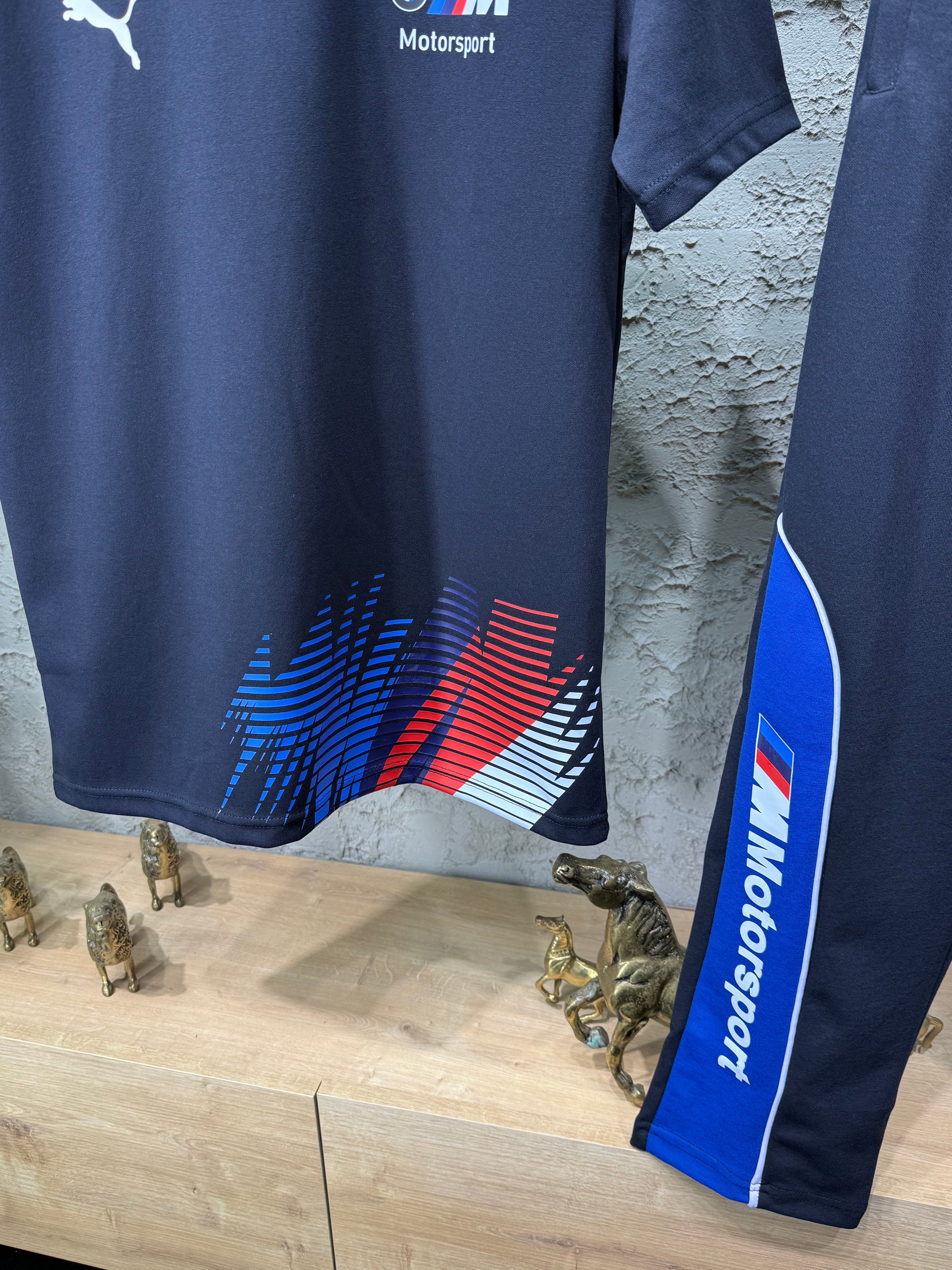 Puma Bmw Motorsport Lacivert Renk Bloklu T-Shirt & Eşofman Takımı
