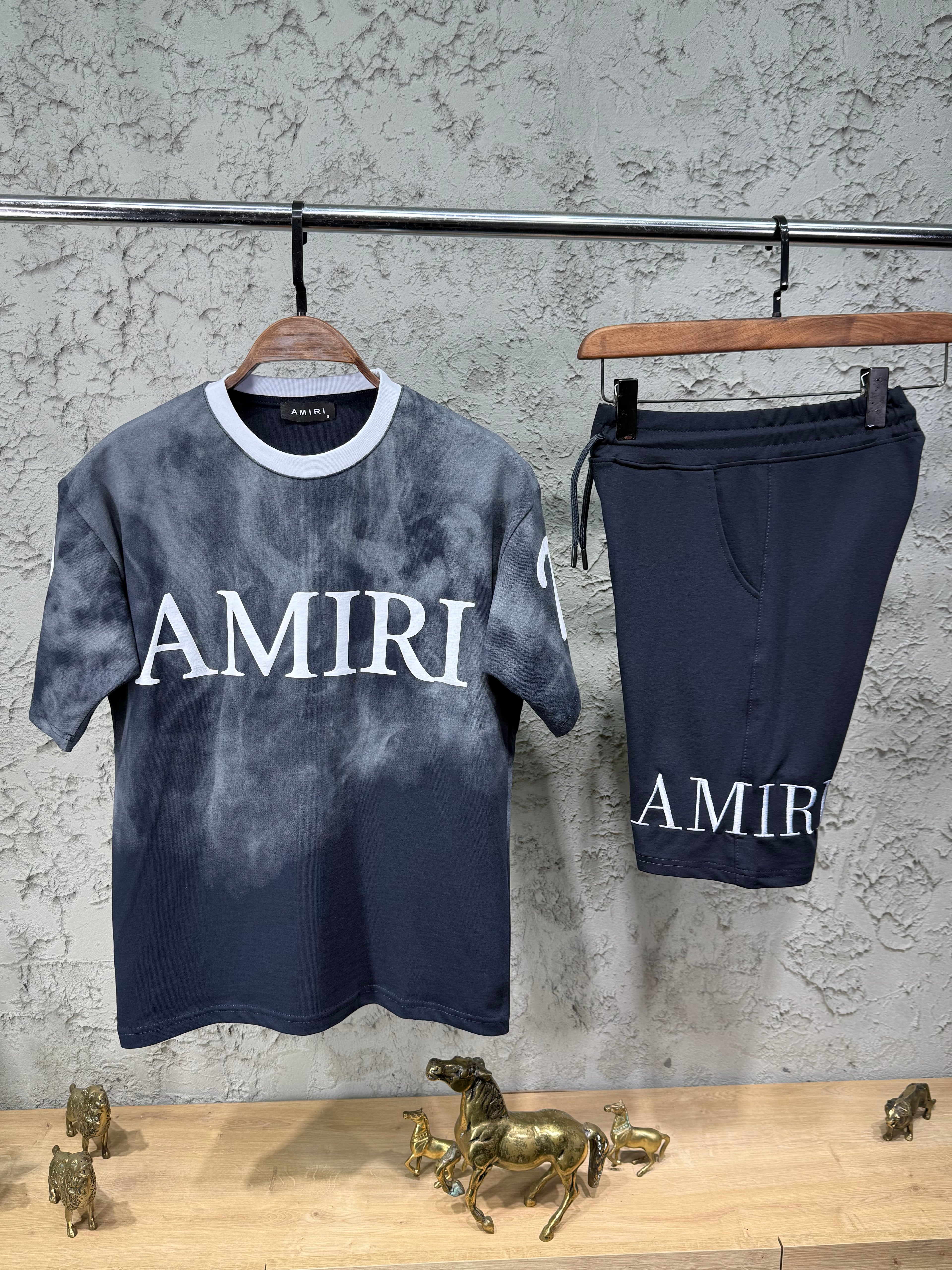 Amiri Yeni Sezon Lacivert T-shirt & Şort Takımı