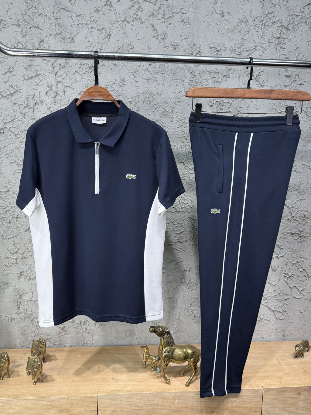 Lacoste Lacivert Biyeli Eşofman & T-shirt Takımı