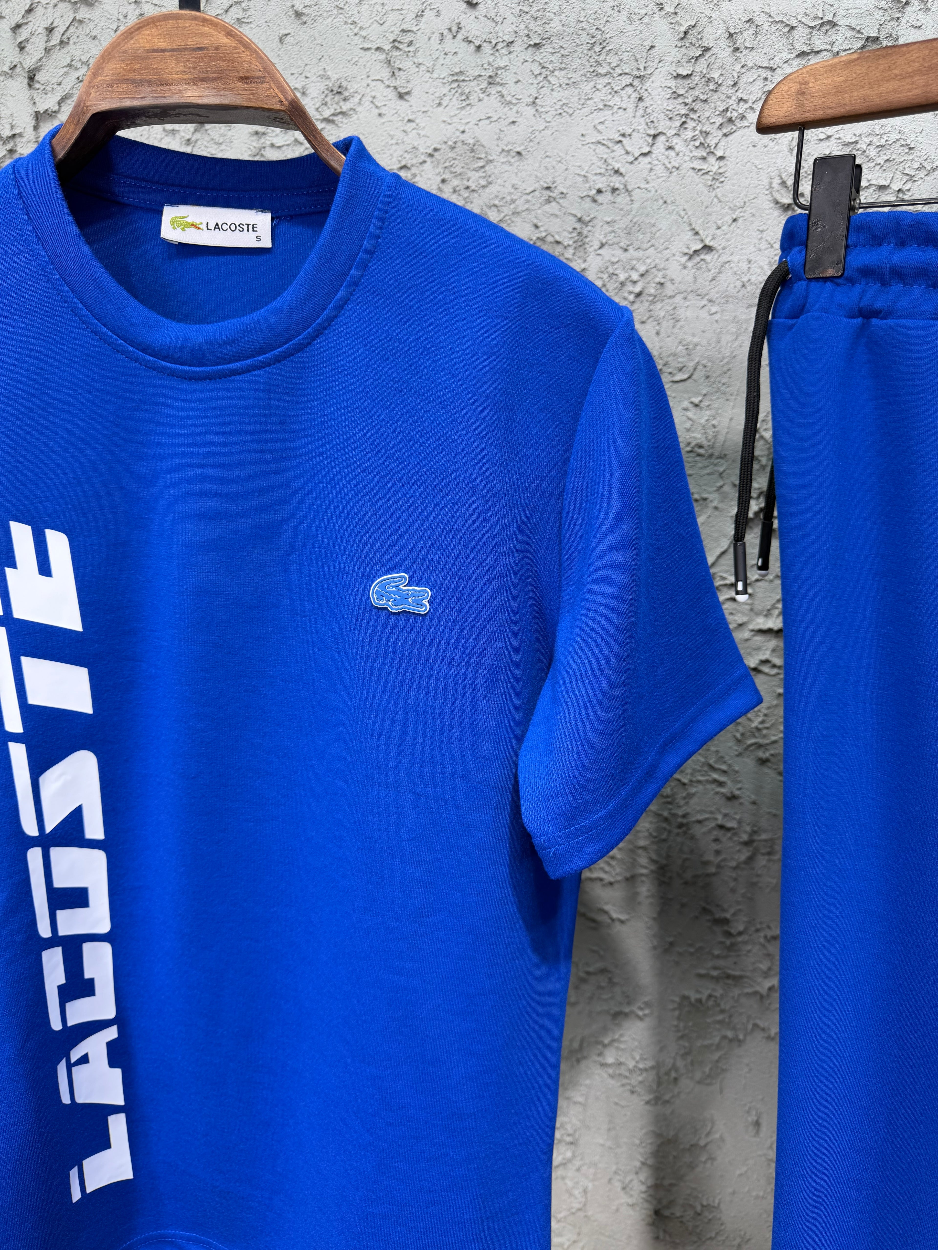 Lacoste Baskılı Mavi T-shirt & Eşofman Takımı