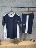 Boss Lacivert Beyaz Kontrast Detaylı T-Shirt & Şort Takımı