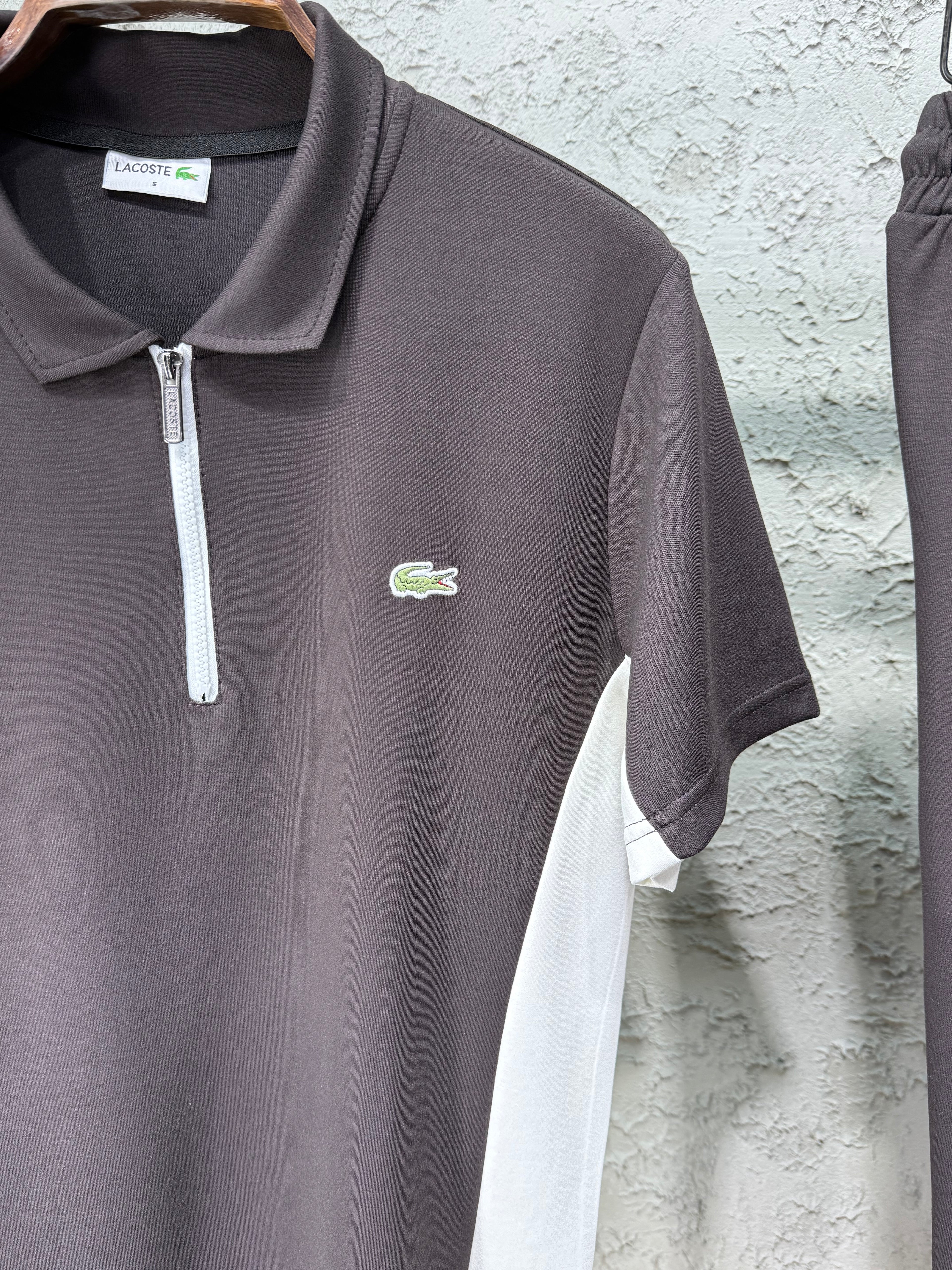 Lacoste Acı Kahve Biyeli Eşofman & T-shirt Takımı