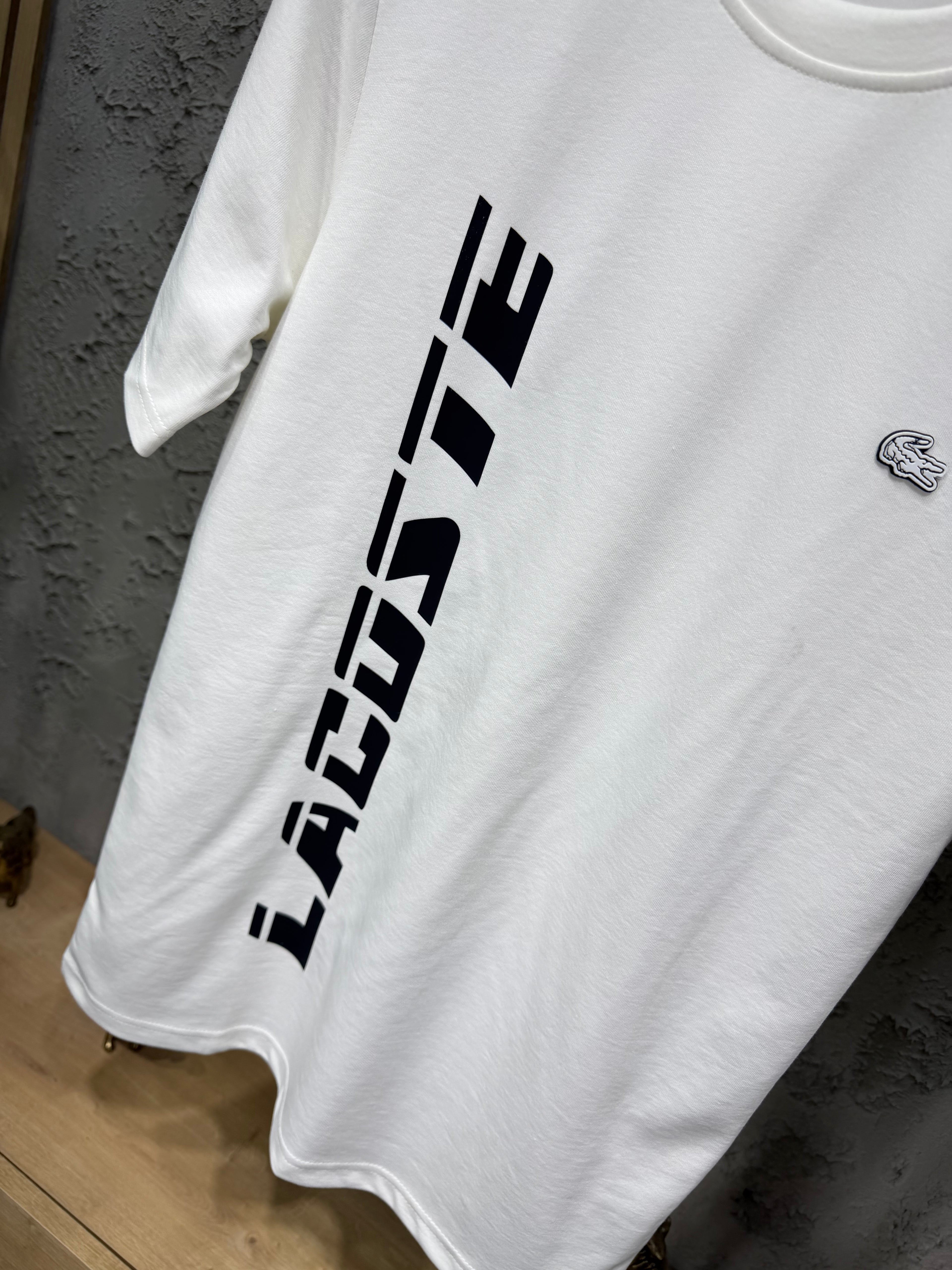 Lacoste Baskılı Beyaz T-shirt & Eşofman Takımı