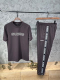 Guess Şeritli Acı Kahve T-shirt & Eşofman Takımı
