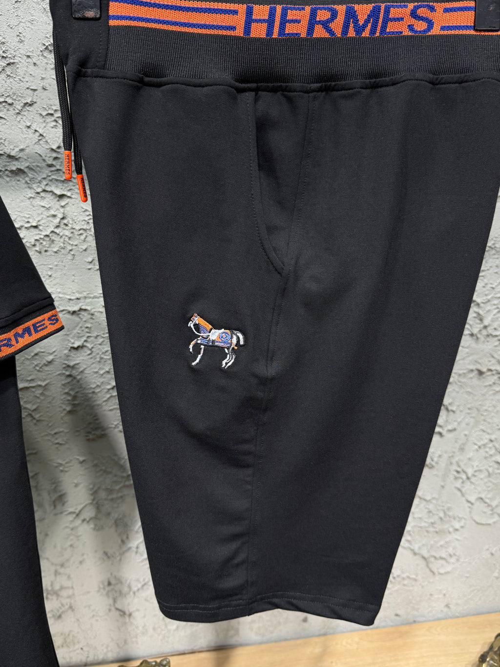 Hermes Erkek Siyah T-Shirt & Siyah Şort Takım