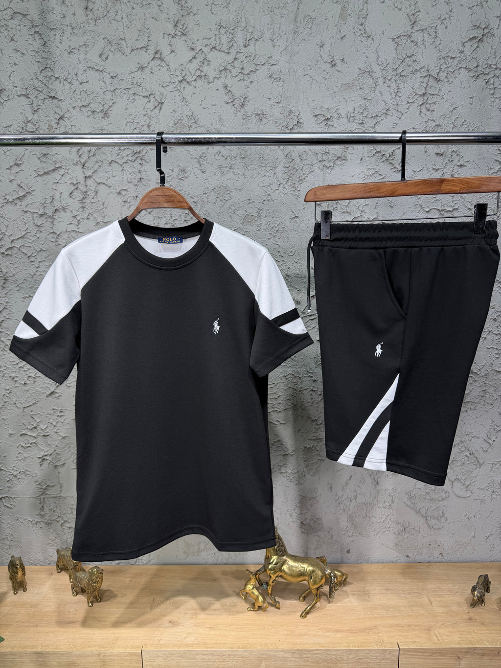 Ralph Lauren Logo Siyah T-shirt & Şort Takımı