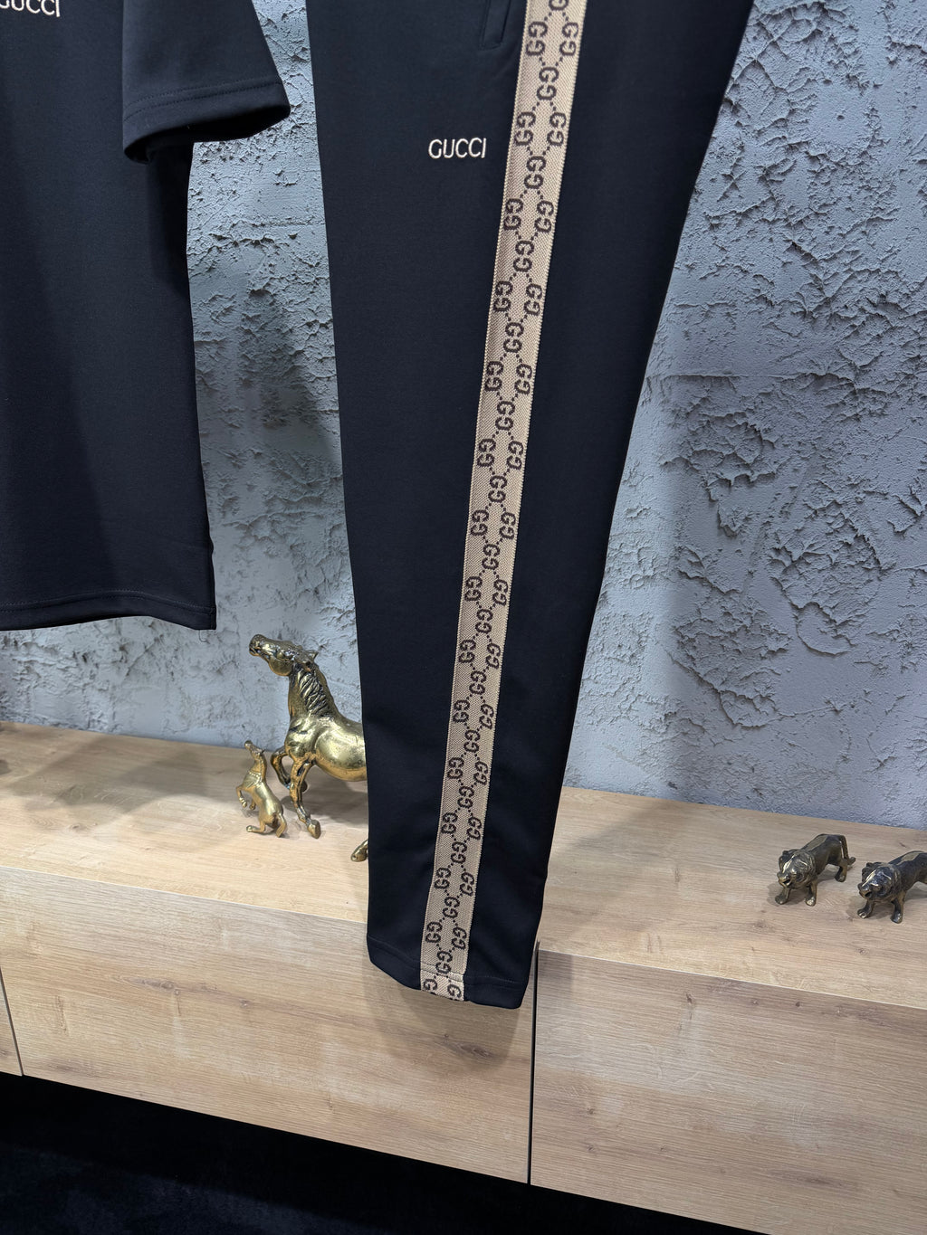 Gucci Örme Yaka Siyah T-shirt & Eşofman Takımı