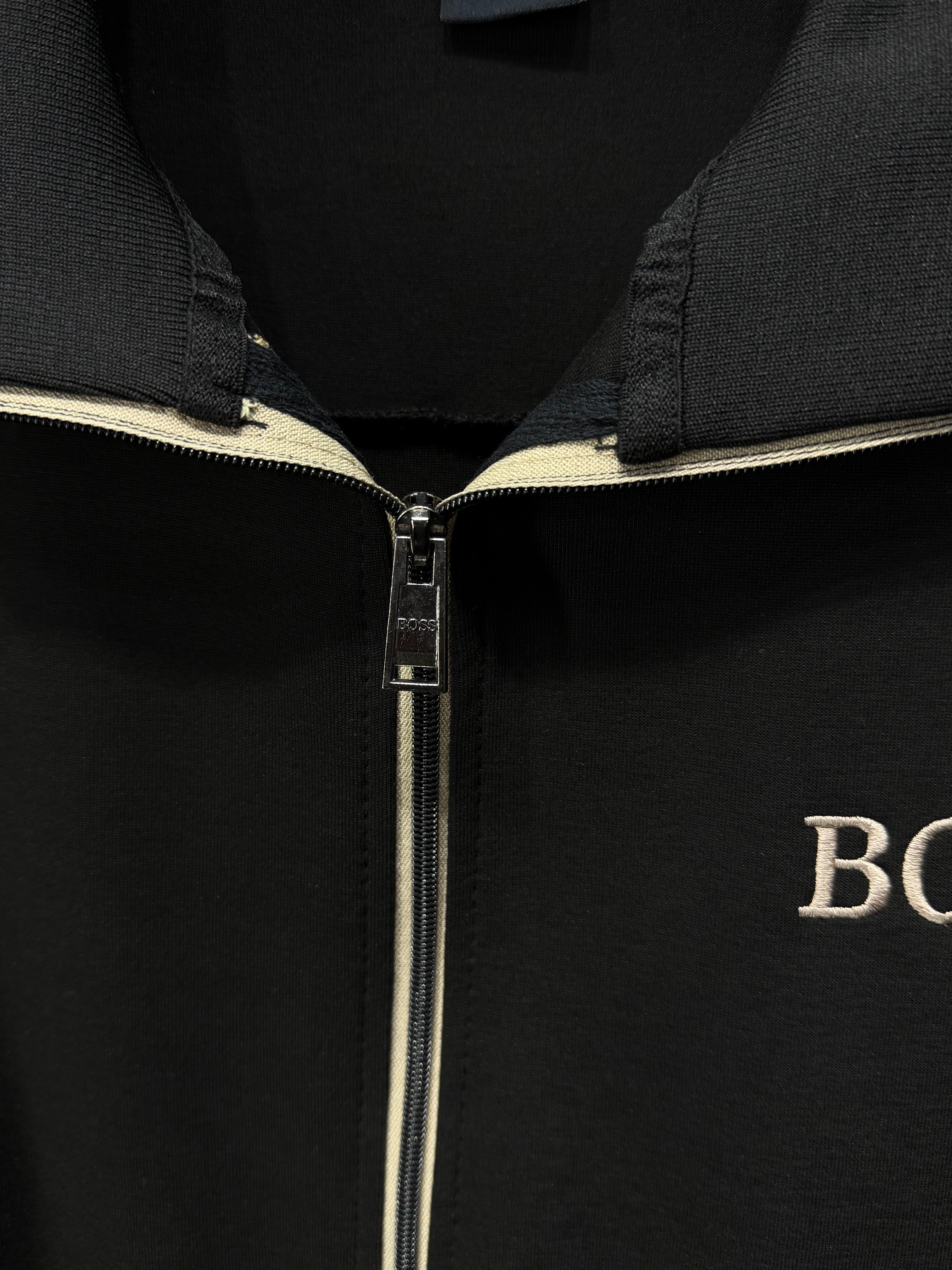 BOSS Erkek Siyah Fermuarlı Eşofman Takımı