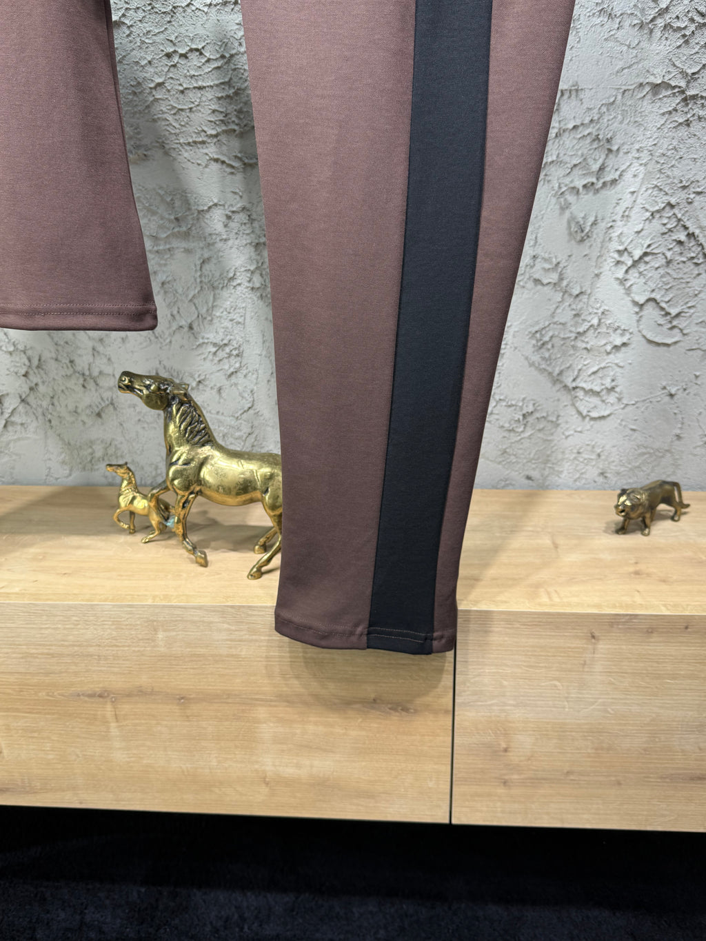 Loro Piana Erkek Kahverengi Siyah Şerit Detaylı Eşofman Takımı