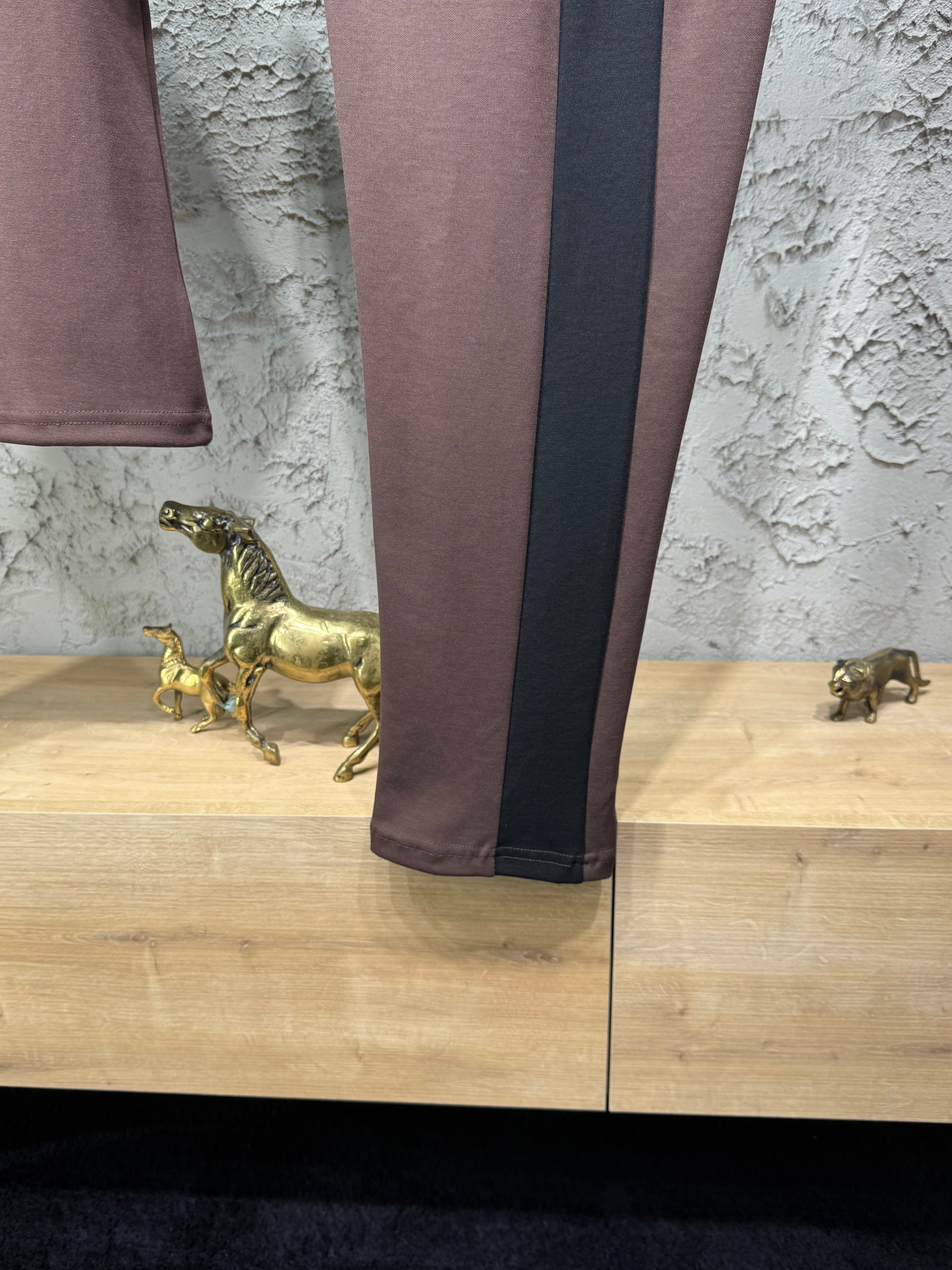 Loro Piana Erkek Kahverengi Siyah Şerit Detaylı Eşofman Takımı