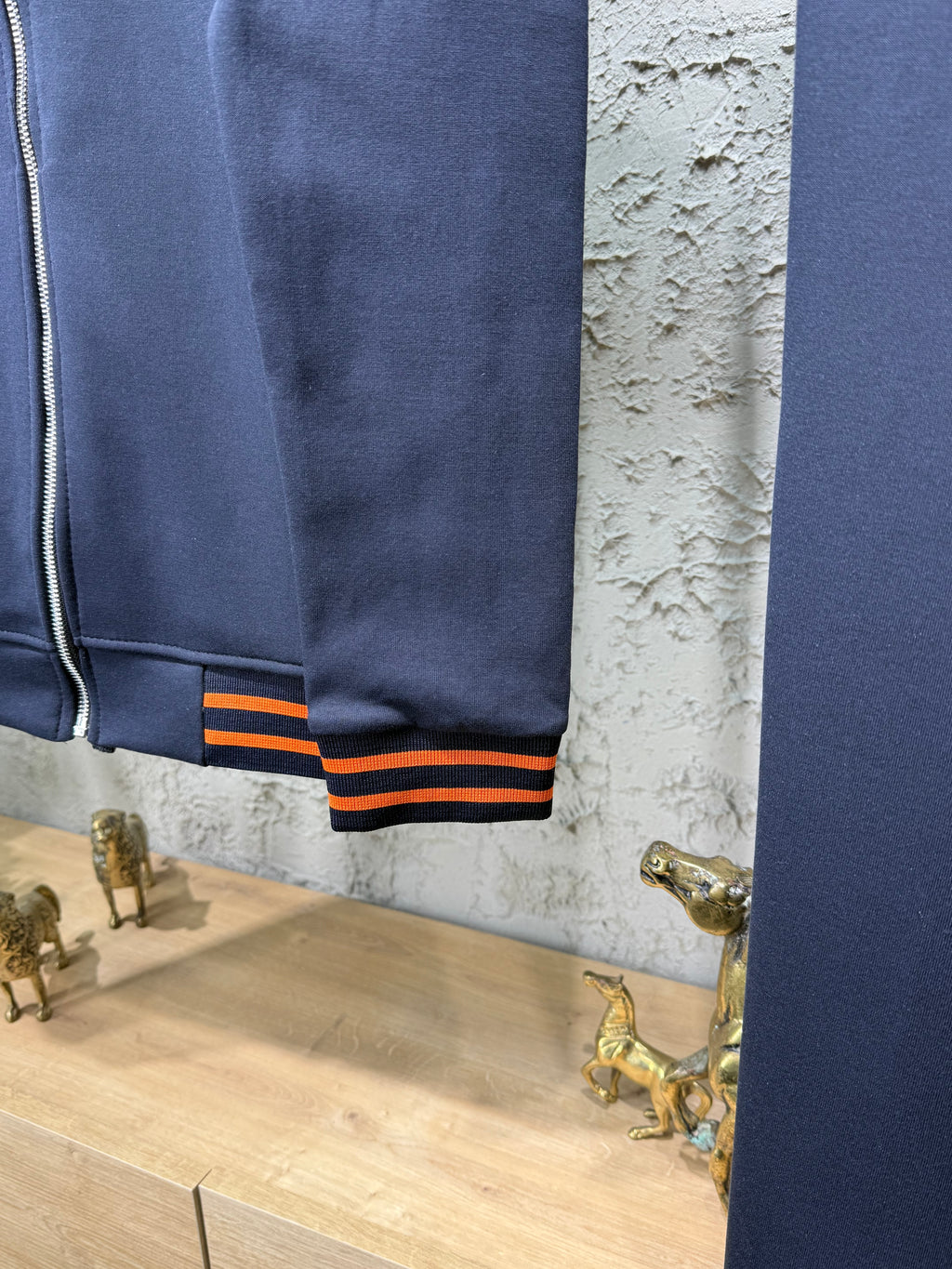 Hermes Erkek Lacivert Turuncu Detaylı Fermuarlı Eşofman Takımı