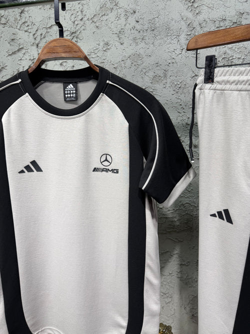 Adidas Mercedes AMG Krem T-shirt & Eşofman Takımı