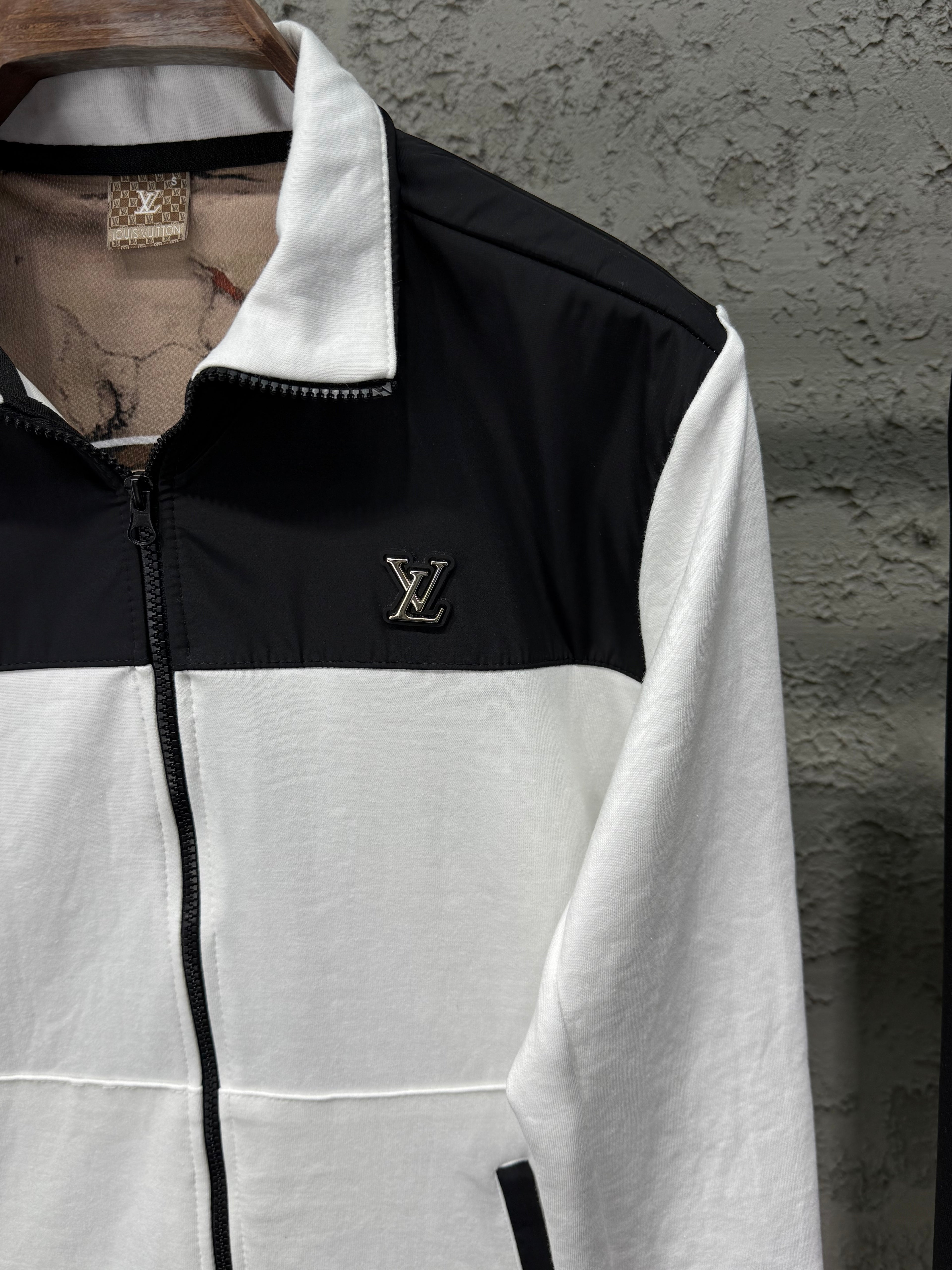 Louis Vuitton Erkek Beyaz Fermuarlı Eşofman Takımı