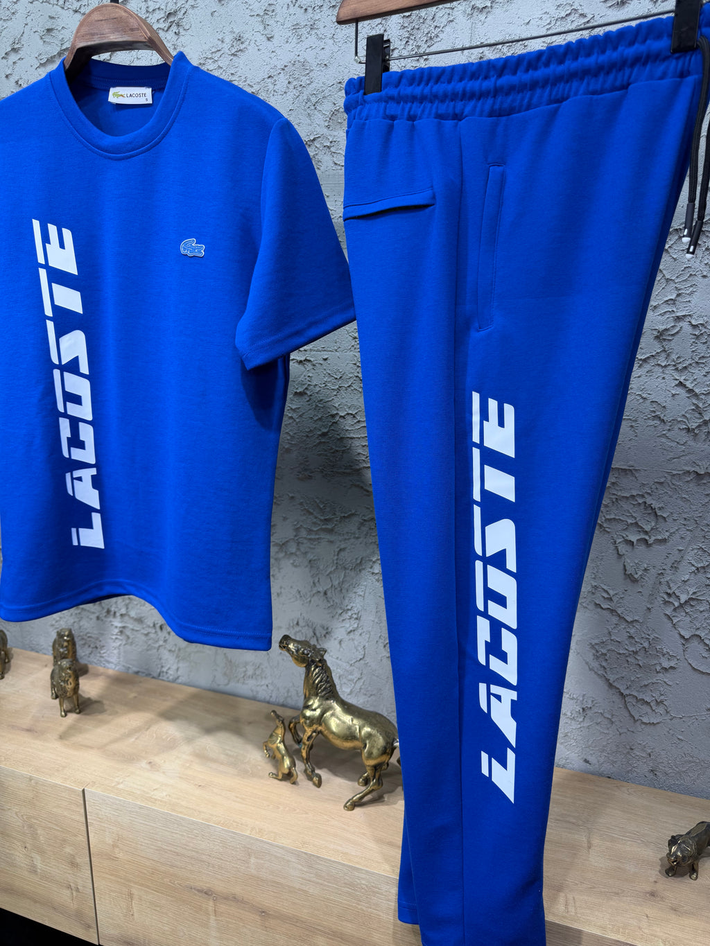 Lacoste Baskılı Mavi T-shirt & Eşofman Takımı