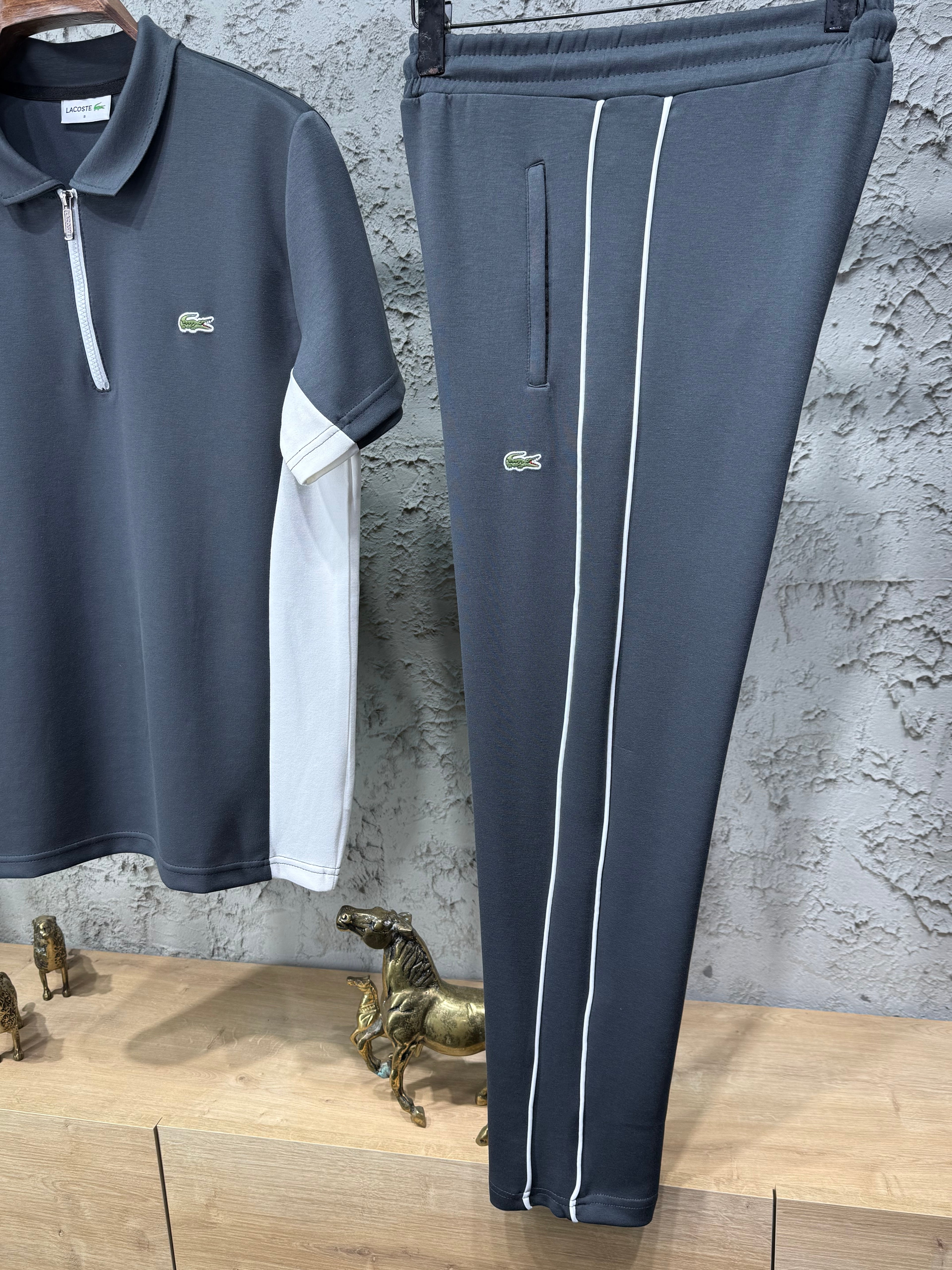Lacoste Füme Biyeli Eşofman & T-shirt Takımı