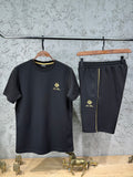 Loro Piana Siyah Nakış T-shirt & Şort Takımı
