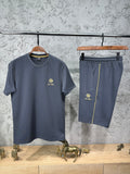 Loro Piana Füme Nakış T-shirt & Şort Takımı