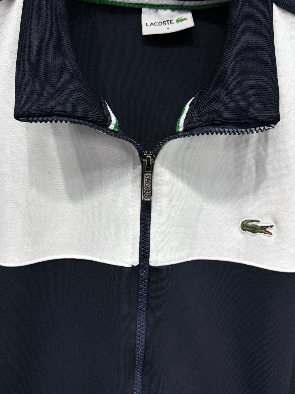 Lacoste Erkek Lacivert-Beyaz Fermuarlı Eşofman Takımı – Premium Seri