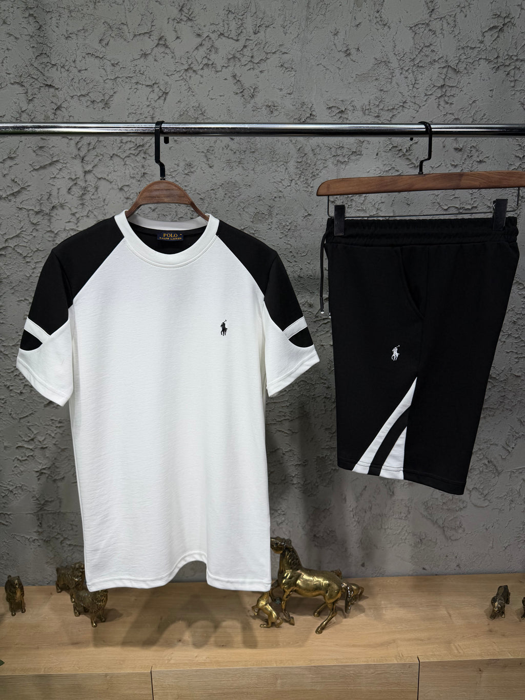 Ralph Lauren Logo Beyaz T-shirt & Şort Takımı