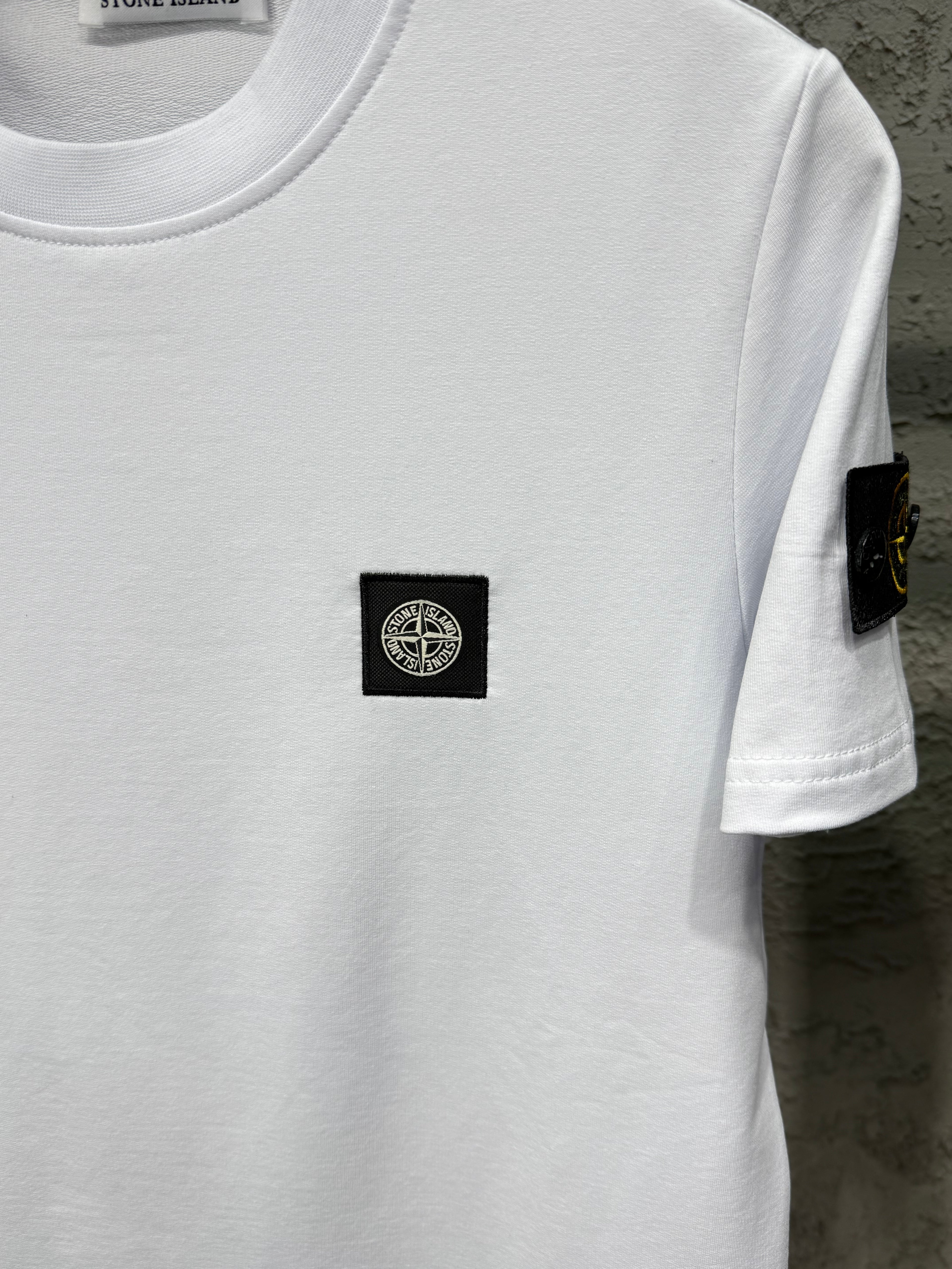 Stone Island Erkek Beyaz T-Shirt & Siyah Kargo Eşofman Takımı