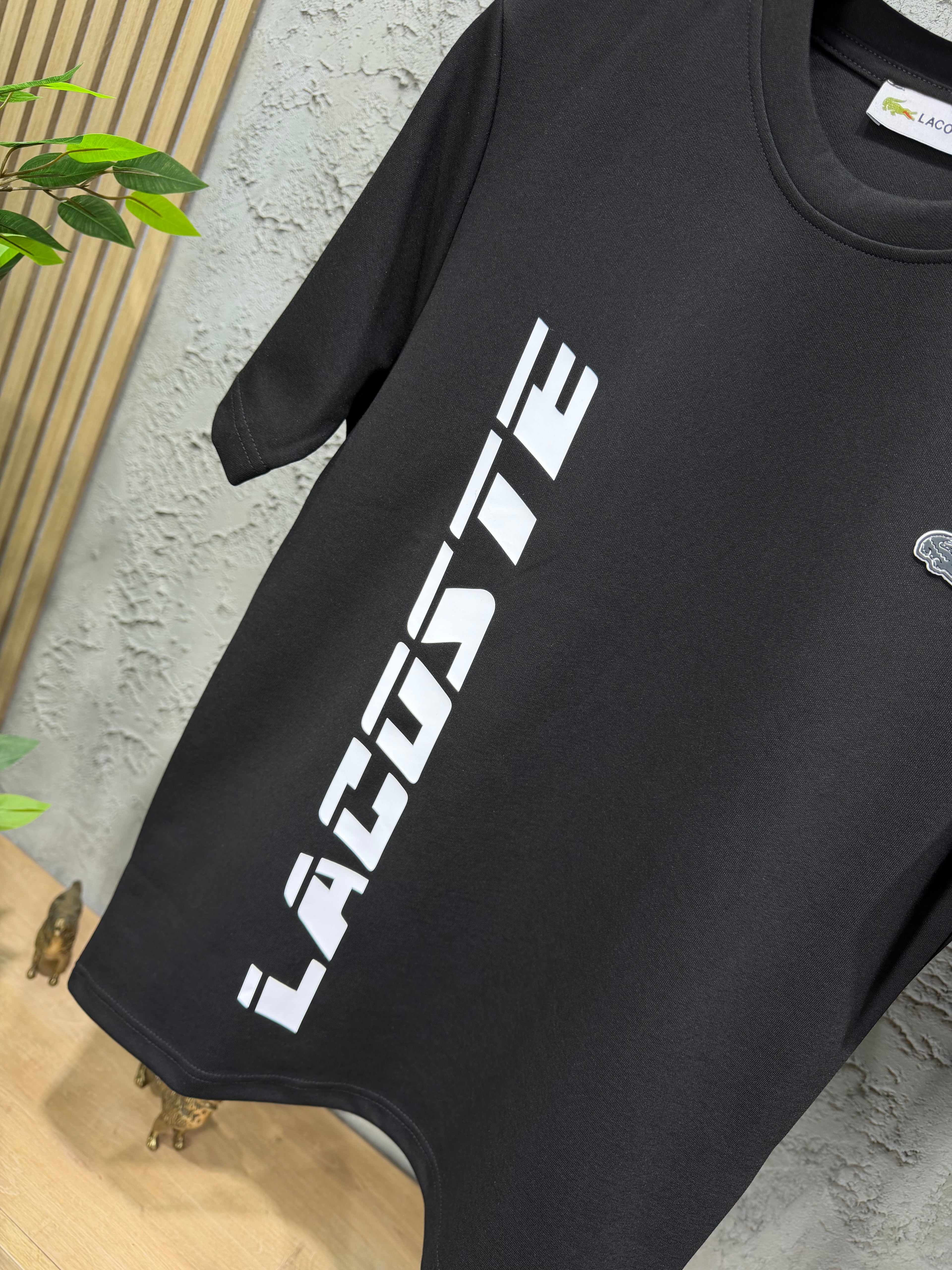 Lacoste Baskılı Siyah T-shirt & Eşofman Takımı