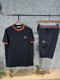 Hermes Erkek Siyah T-Shirt & Siyah Şort Takım