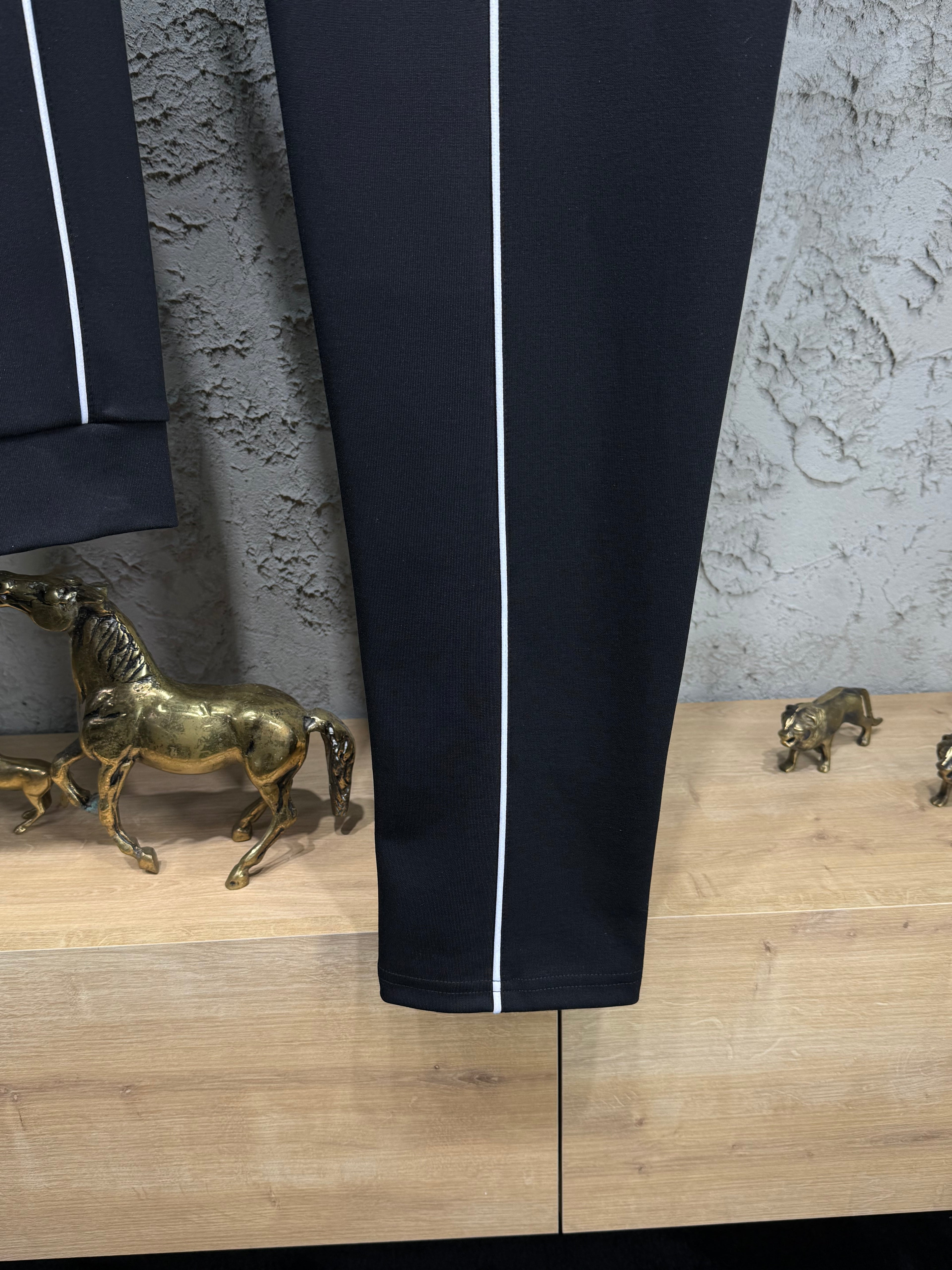 Ralph Lauren Erkek Siyah Fermuarlı Eşofman Takımı – Nakış Logo Detaylı Premium Seri
